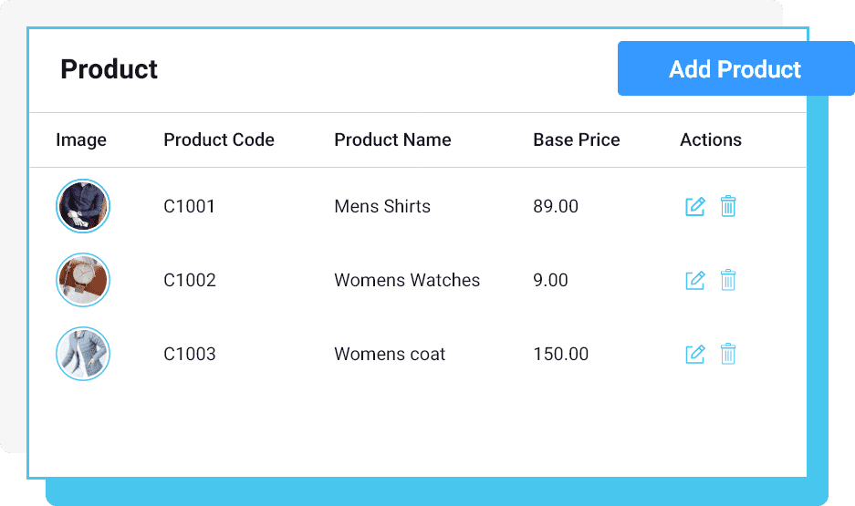 Tagrain inventory management product list interface preview